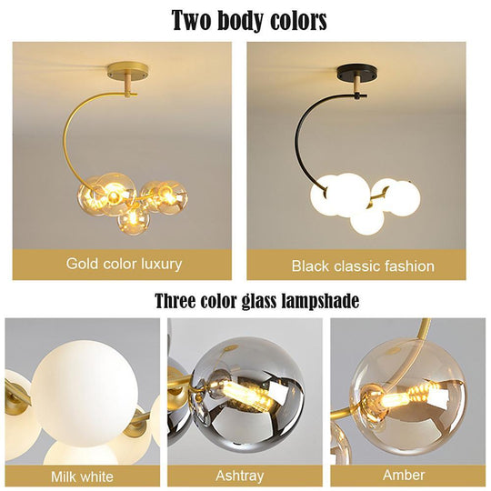 Nordic Style 5-Light Cluster Globe Chandelier