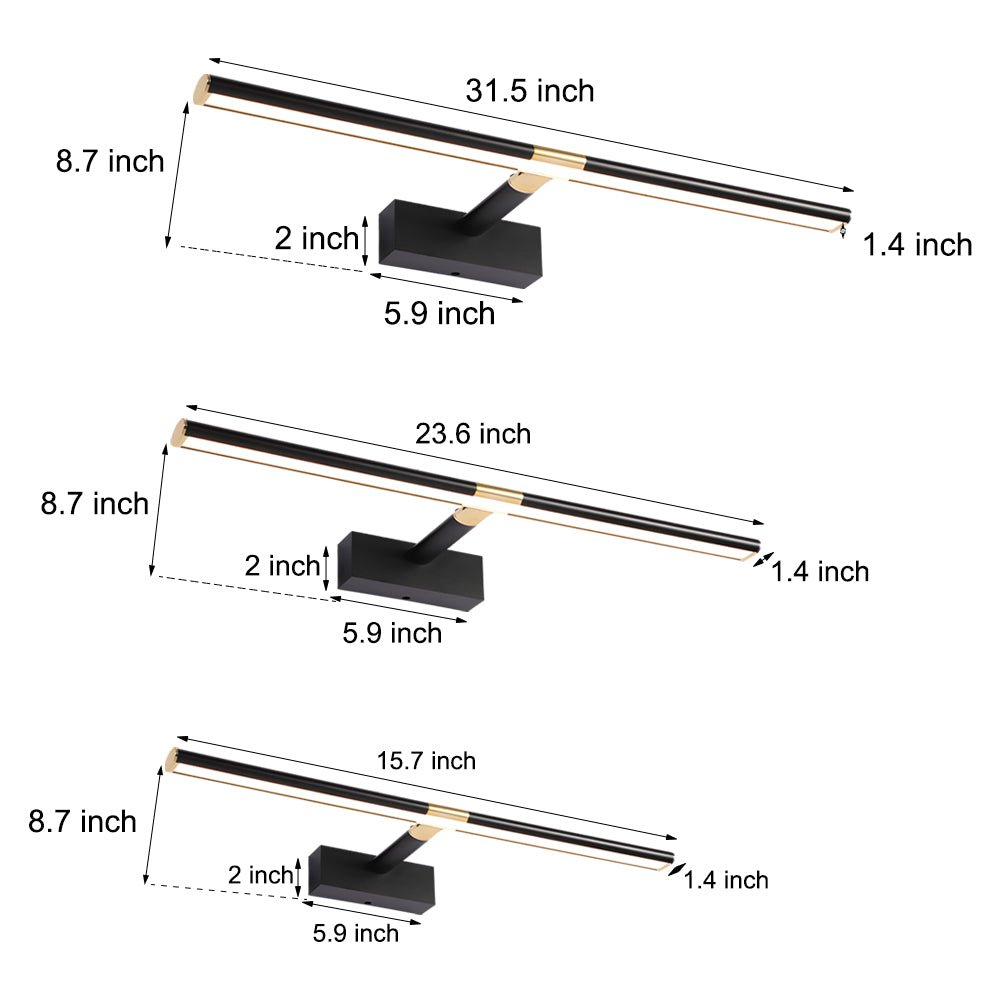 Retractable LED Bathroom Vanity Light with Adjustable Rod