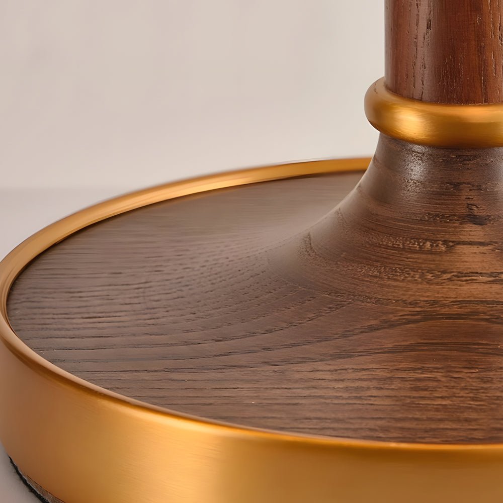 Retro Brass Dome Fabric Table Lamp with Pull Chain Switch