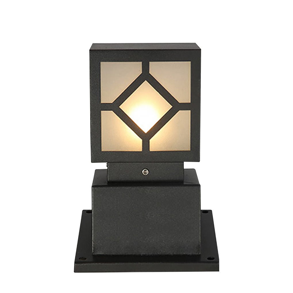 Retro European Square Solar Powered Bollard Light