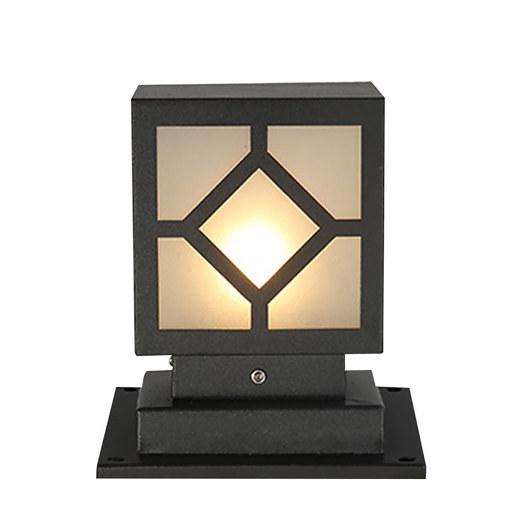 Retro European Square Solar Powered Bollard Light
