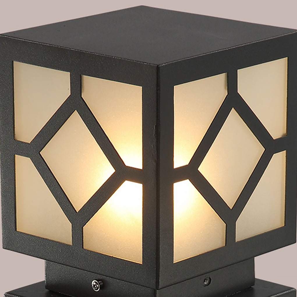 Retro European Square Solar Powered Bollard Light