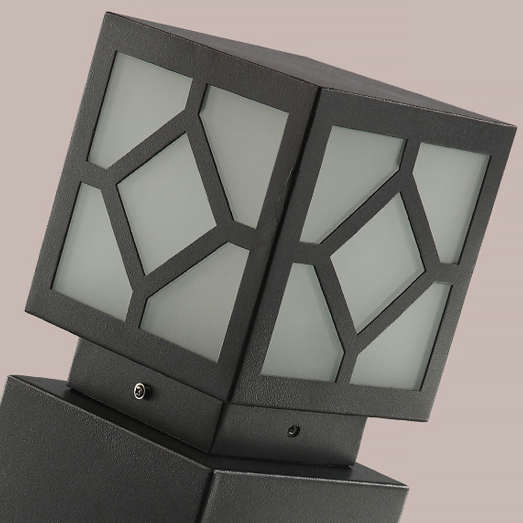 Retro European Square Solar Powered Bollard Light