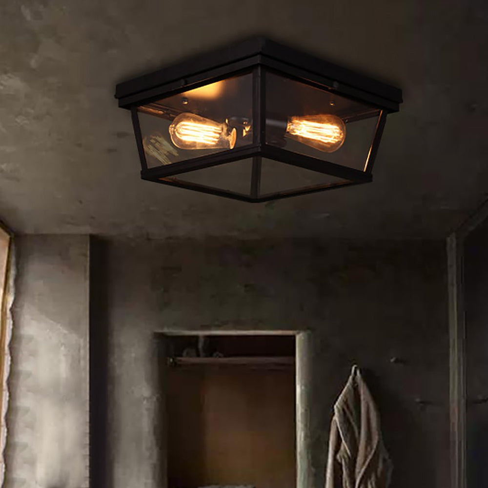 Retro Industrial Style Creative Double-head LED Ceiling Lamp for Porch, Balcony, or Corridor
