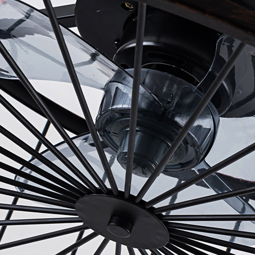 Retro Industrial Bladeless Ceiling Fan with Remote and E27 Light Holders