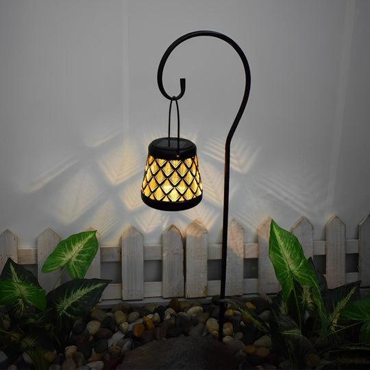 Retro Iron Mesh Solar Powered Waterproof LED Lanterns (2 Pcs)
