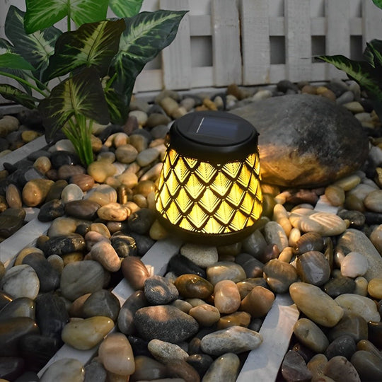Retro Iron Mesh Solar Powered Waterproof LED Lanterns (2 Pcs)