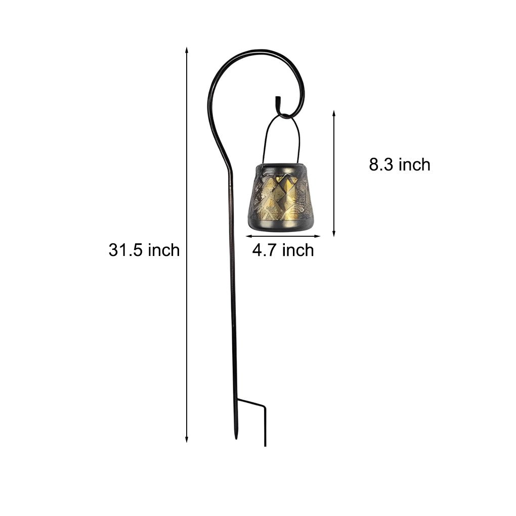Retro Iron Mesh Solar Powered Waterproof LED Lanterns (2 Pcs)