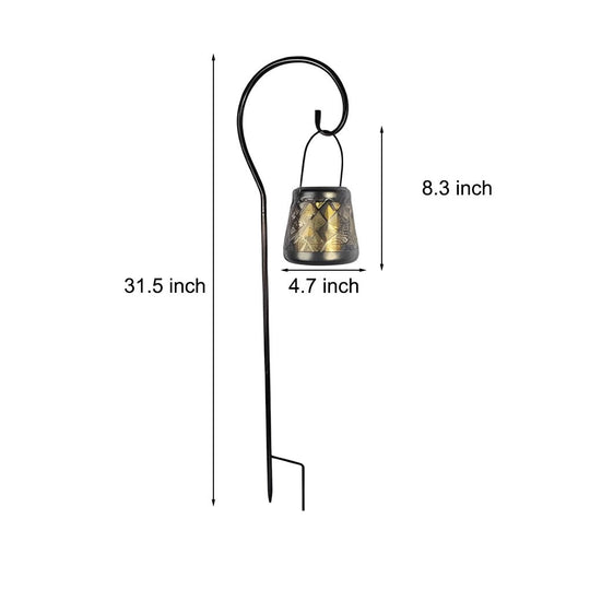 Retro Iron Mesh Solar Powered Waterproof LED Lanterns (2 Pcs)