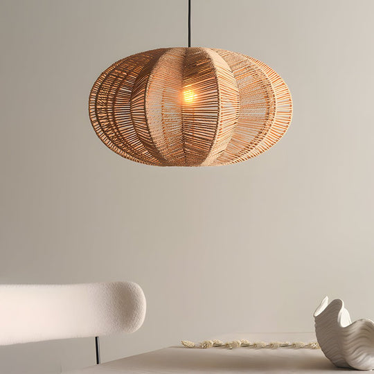 Retro Lantern Hemp Ropes Hardware Japanese Wabi Sabi Style Chandelier