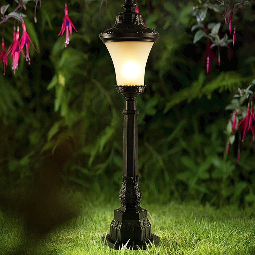 Vintage High Pole Outdoor Garden Light with Retro Post Design