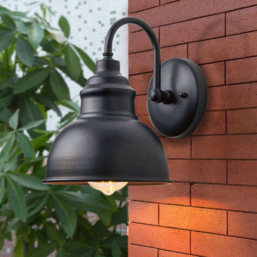 Retro Black LED Outdoor Wall Sconce with Light Sensor