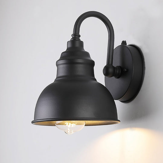 Retro Black LED Outdoor Wall Sconce with Light Sensor