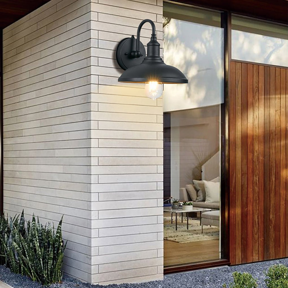 Retro Black Induction LED Outdoor Wall Sconce