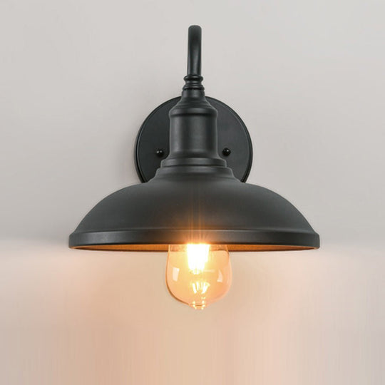 Retro Black Induction LED Outdoor Wall Sconce