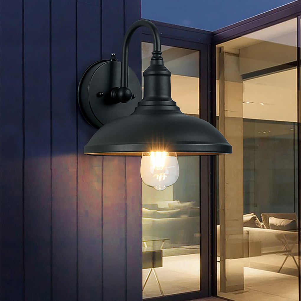 Retro Black Induction LED Outdoor Wall Sconce