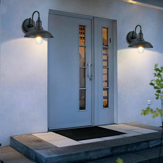 Retro Black Induction LED Outdoor Wall Sconce