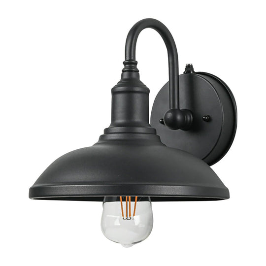 Retro Black Induction LED Outdoor Wall Sconce