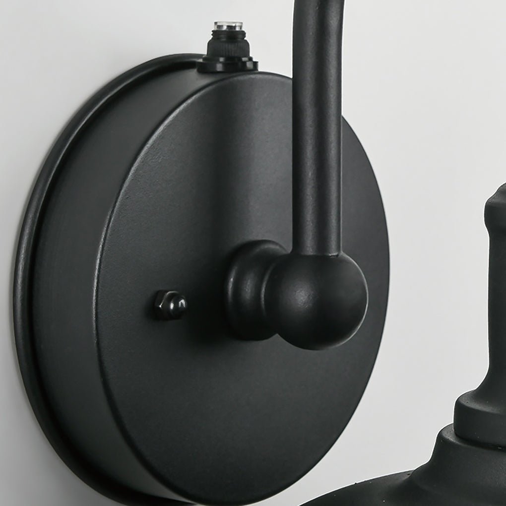 Retro Black Induction LED Outdoor Wall Sconce