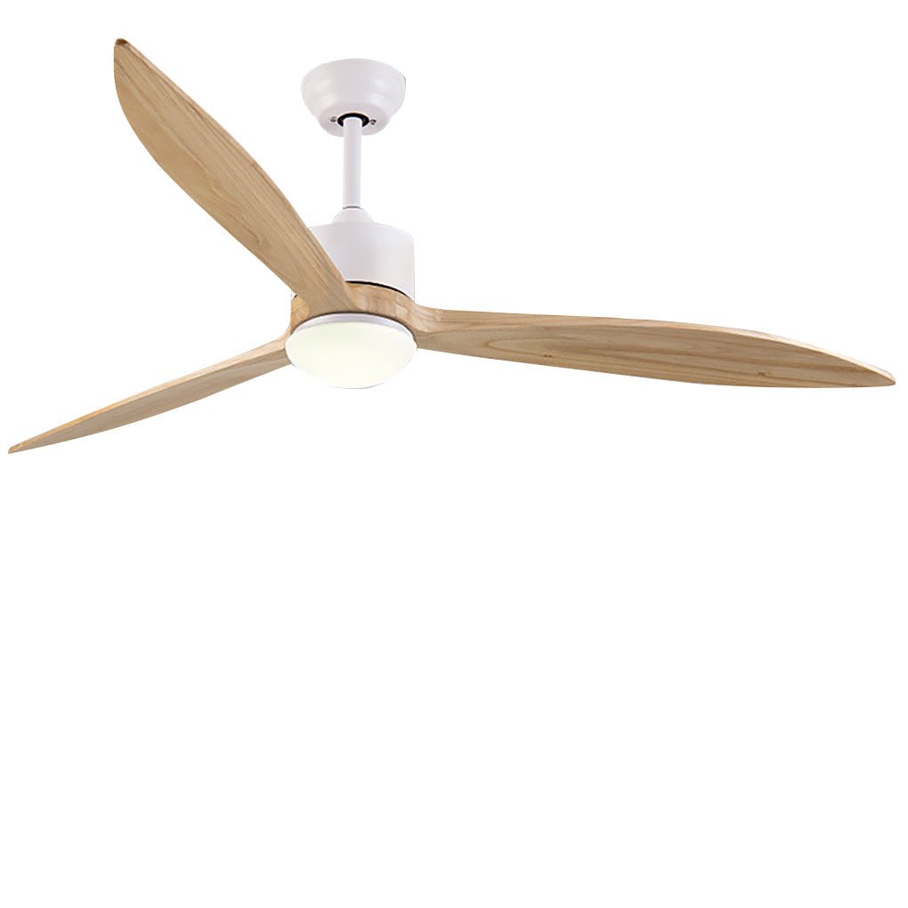 Retro Solid Wood Frequency Conversion Silent Ceiling Fan with LED Light