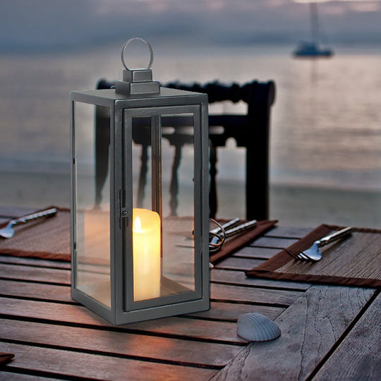 Glass Candle Holder Portable LED Outdoor Floor Light