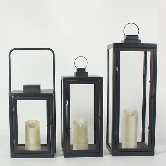 Glass Candle Holder Portable LED Outdoor Floor Light