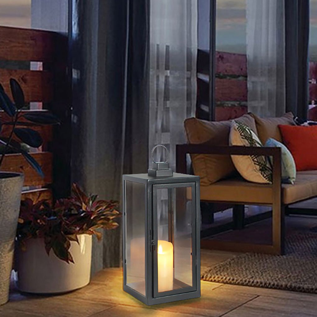 Glass Candle Holder Portable LED Outdoor Floor Light