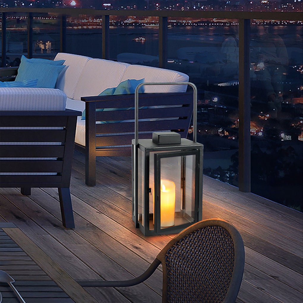 Glass Candle Holder Portable LED Outdoor Floor Light