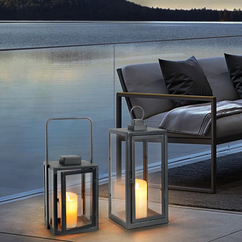 Glass Candle Holder Portable LED Outdoor Floor Light