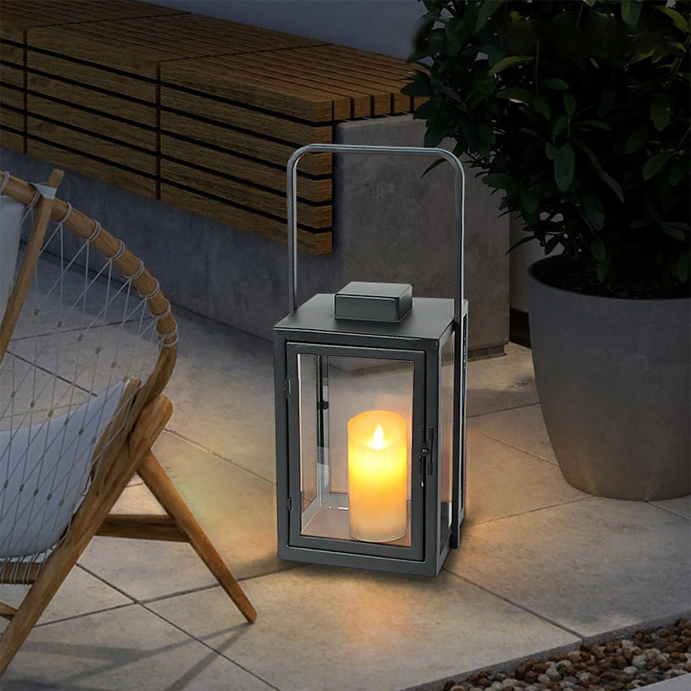 Glass Candle Holder Portable LED Outdoor Floor Light