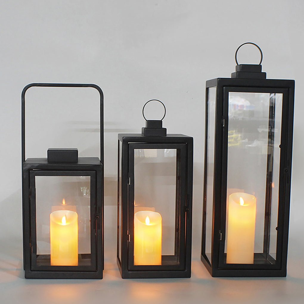 Glass Candle Holder Portable LED Outdoor Floor Light