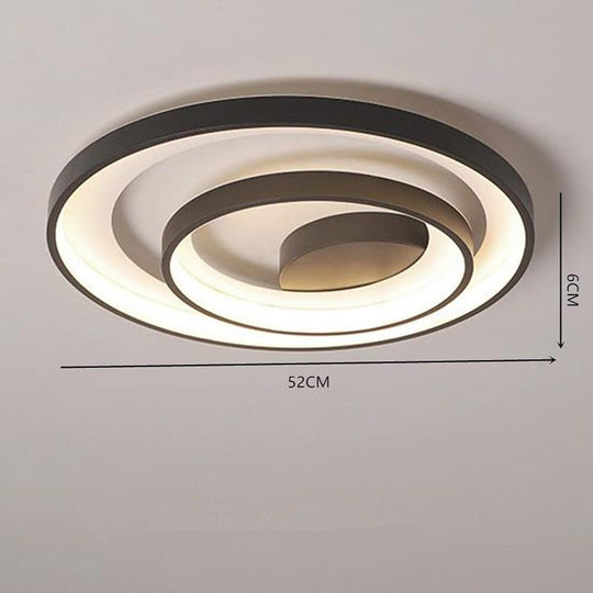 2-Light 2-Ring Semi-Flush Mount LED Ceiling Light