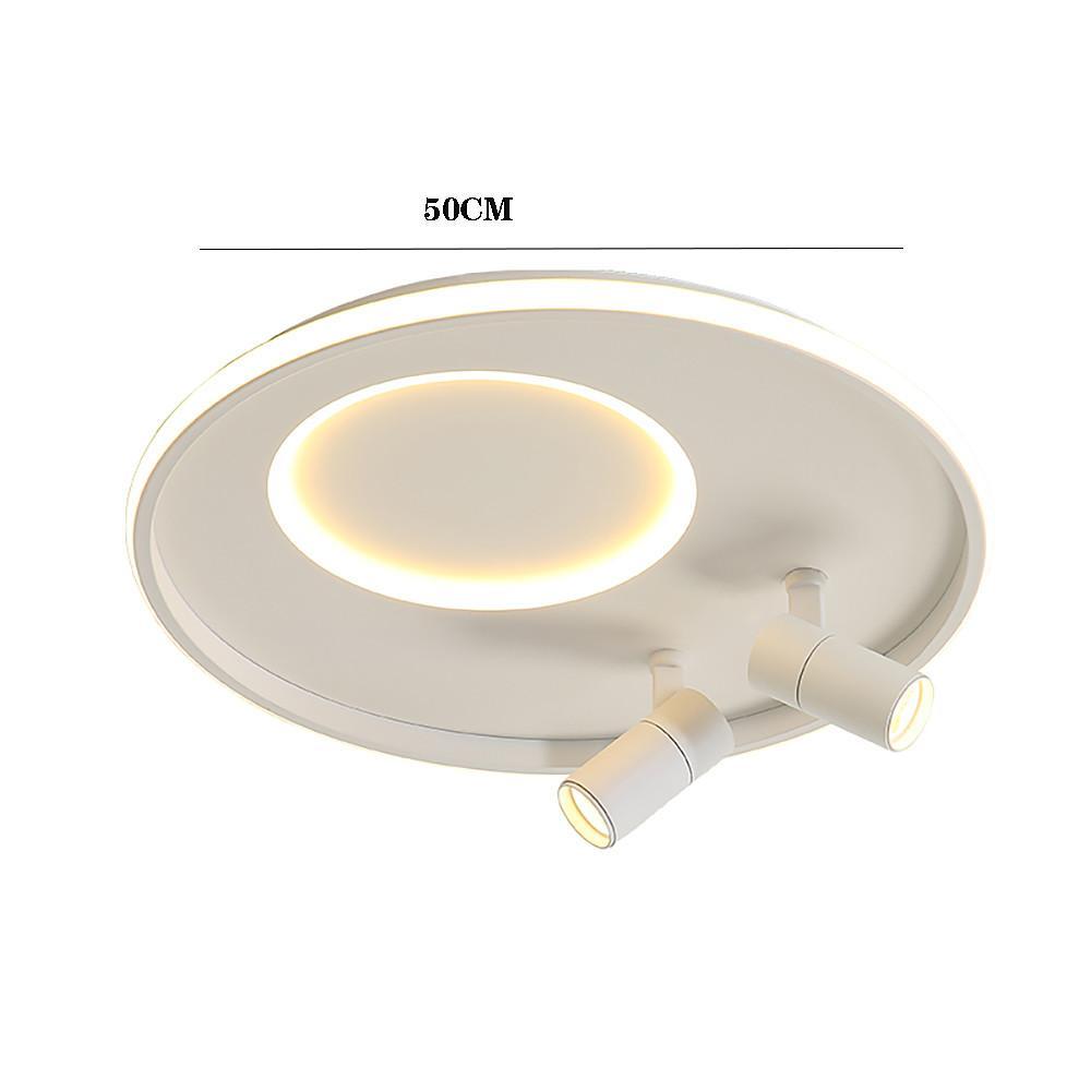 Circle Modern LED Flush Mount Ceiling Light with Dual Spotlights