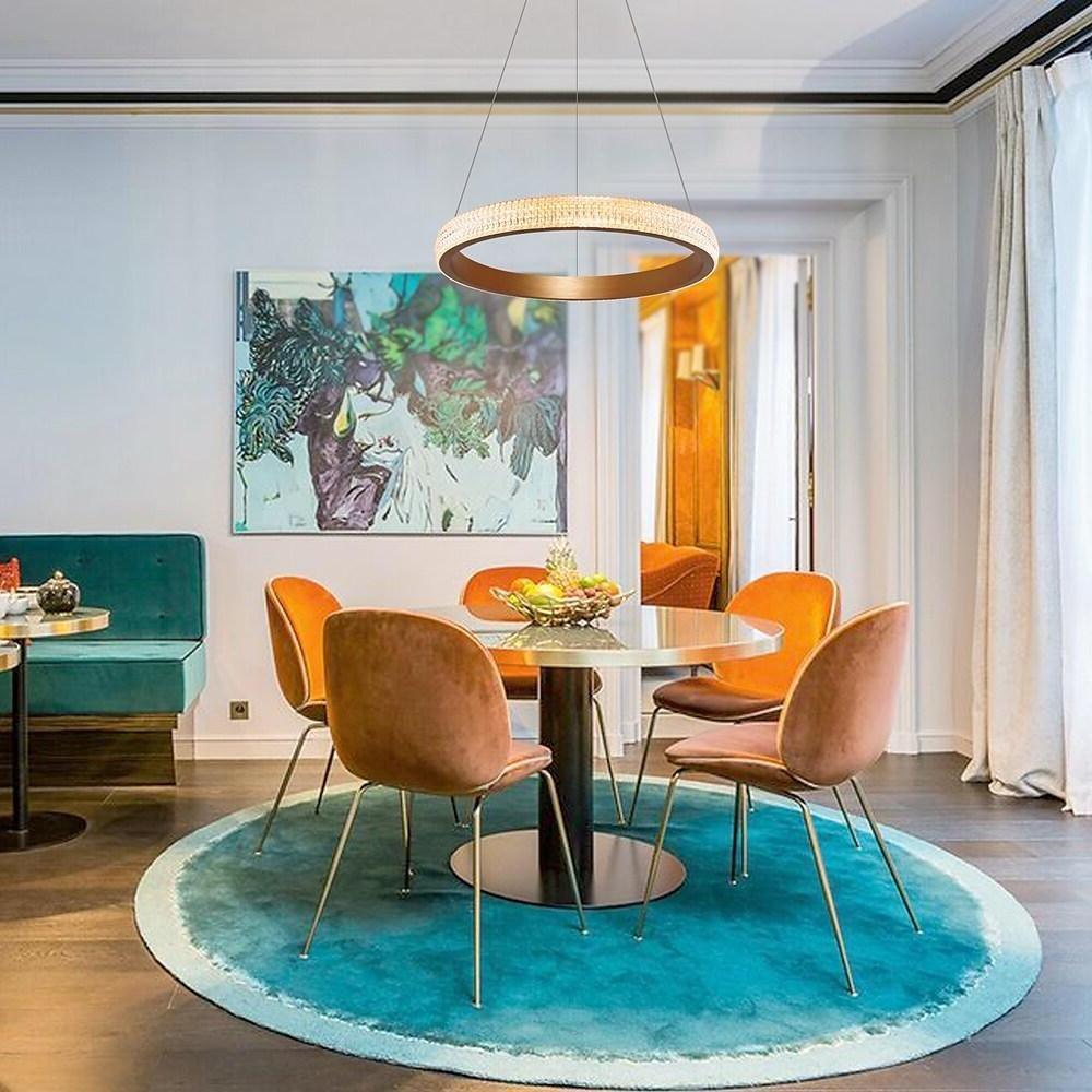 Circular Design LED Gold Modern Chandelier Kitchen Pendant Lighting