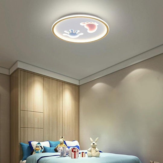 Hand and Foot Print LED Modern Flush Mount Ceiling Light