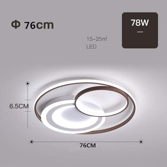 3 Rings Dimmable LED Modern Ceiling Light Flush Mount Lamp