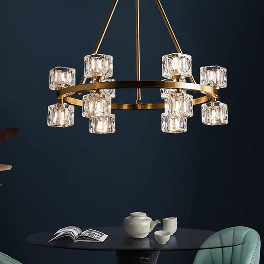 Circles Spotlights Industrial Brass LED Chandelier Ceiling Light