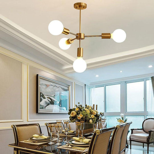 Luxurious Gold 4-Light Modern Pendant Light