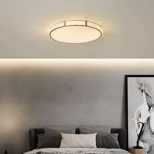 Circular Copper Acrylic LED Nordic Flush Mount Ceiling Light
