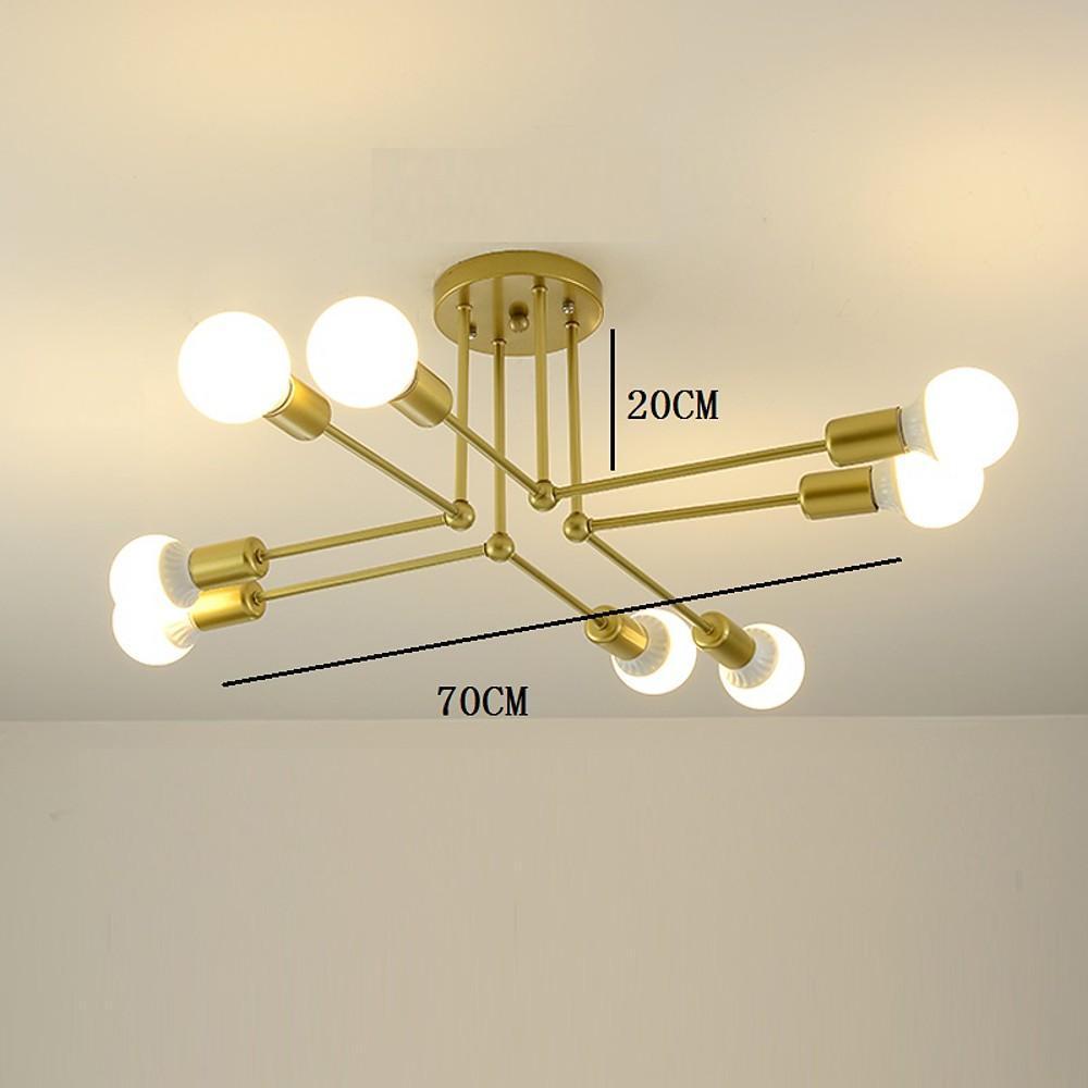 8-Light Modern Linear Gold Flush Mount LED Ceiling Light