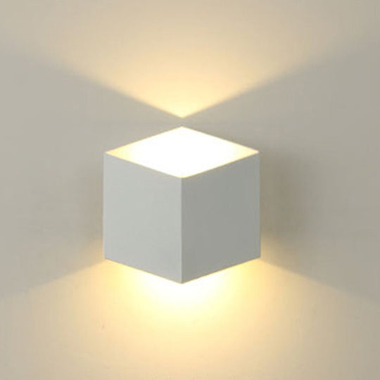 Square Modern Up and Down Outdoor LED Wall Light
