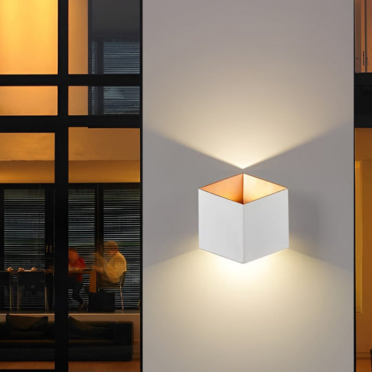 Square Modern Up and Down Outdoor LED Wall Light
