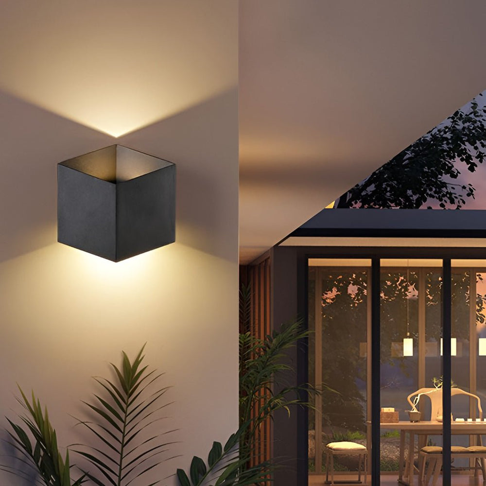 Square Modern Up and Down Outdoor LED Wall Light