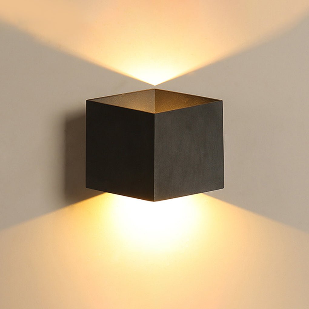 Square Modern Up and Down Outdoor LED Wall Light