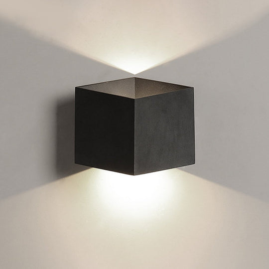 Square Modern Up and Down Outdoor LED Wall Light