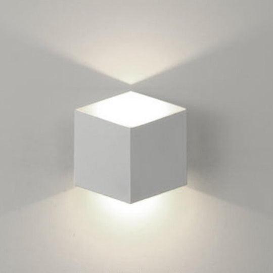 Square Modern Up and Down Outdoor LED Wall Light