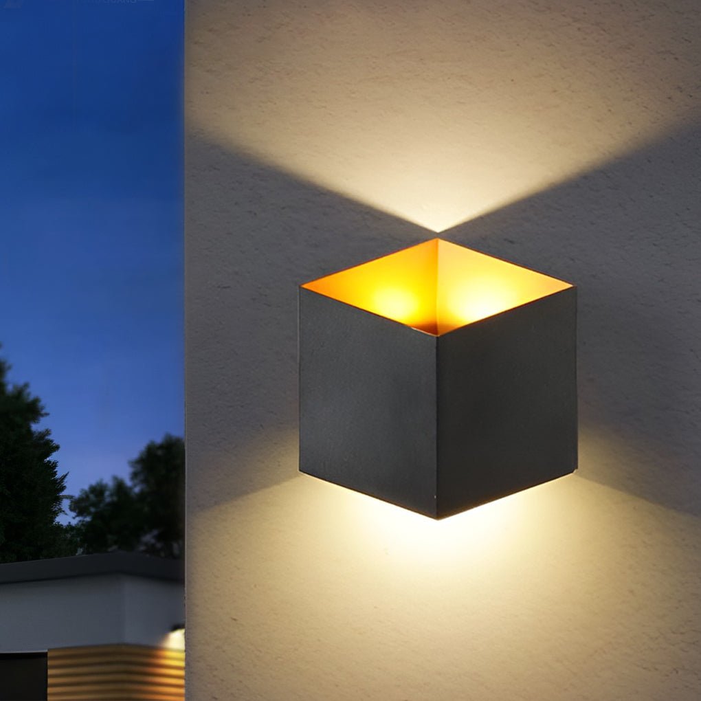 Square Modern Up and Down Outdoor LED Wall Light