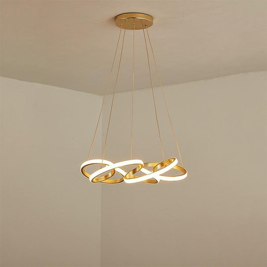 Interwoven Wave Design Chandelier Light – Mid Century LED Chandelier