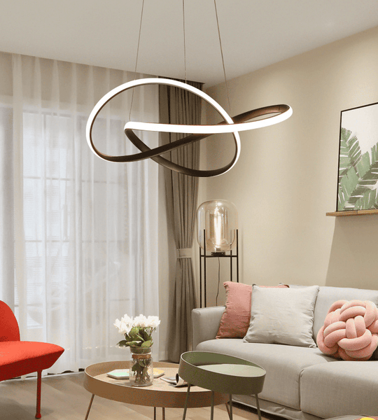 Modern Ribbon Shaped Chandelier with Remote Control