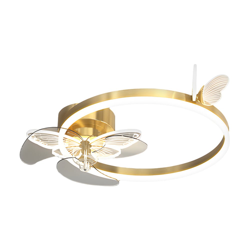 Ring Acrylic Butterflies 3-Step Dimming Modern Ceiling Fan Light